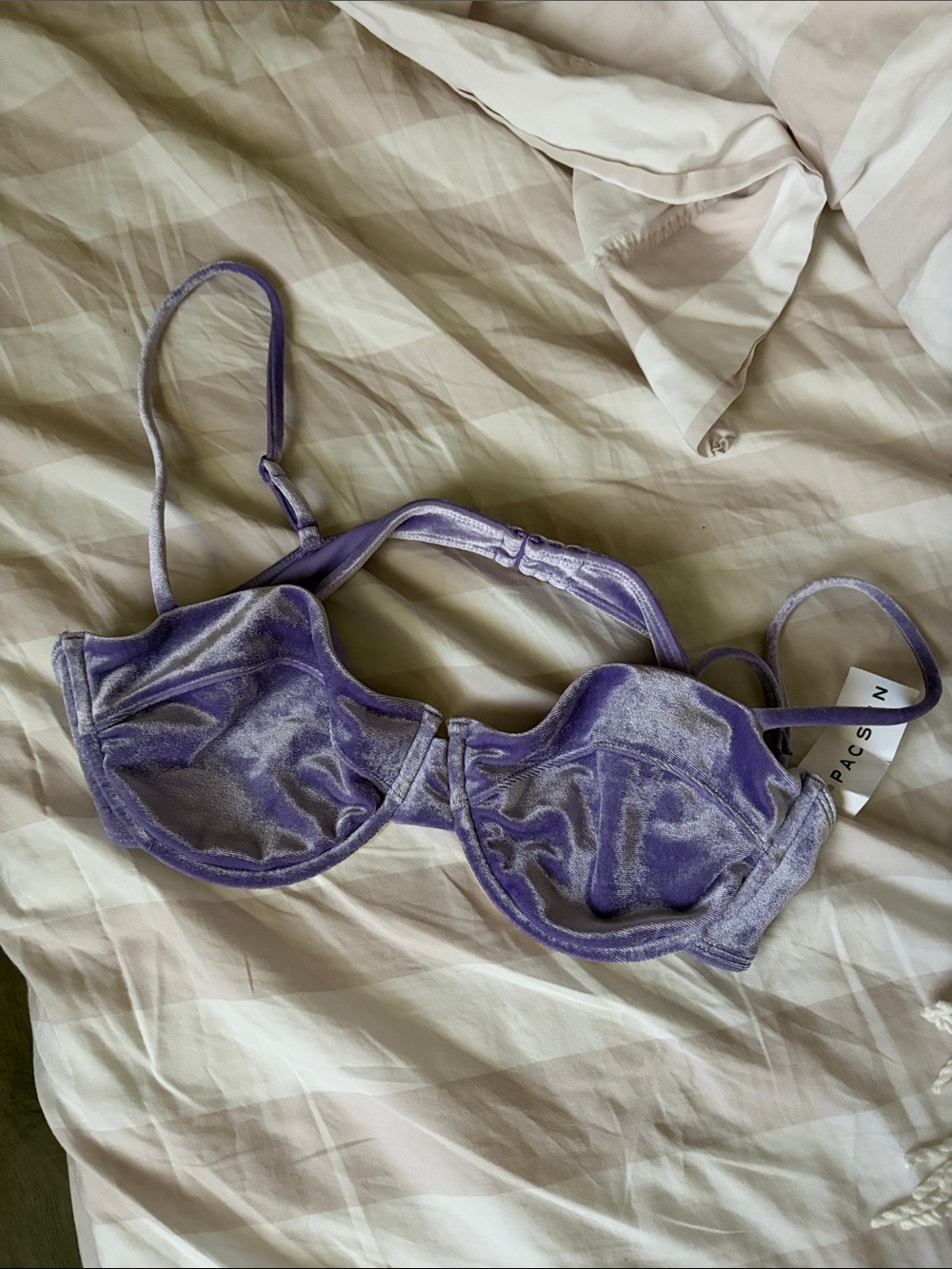 Kendall & Kylie Lavender Velvet Underwire Bra